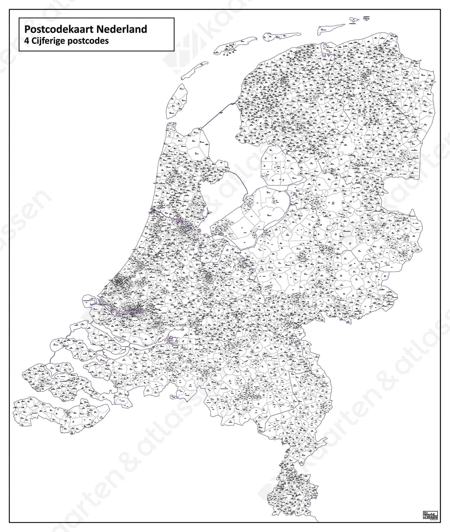 Nederland Postcode Kaart Kaart Van Nederland Postcode